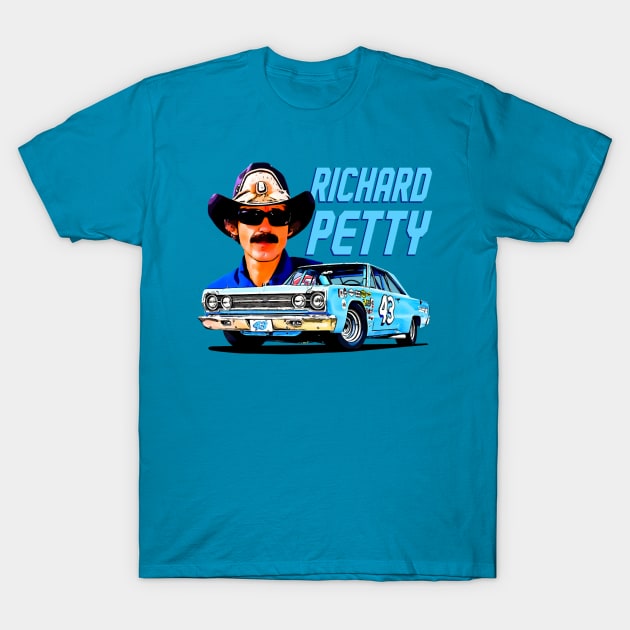 Richard Petty 43 Legend 70S Retro T-Shirt by Erianna Bee